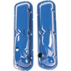 1968-72 MUSTANG "POWERED BY FORD" VALVE COVERS - DARK BLUE, PAIR 